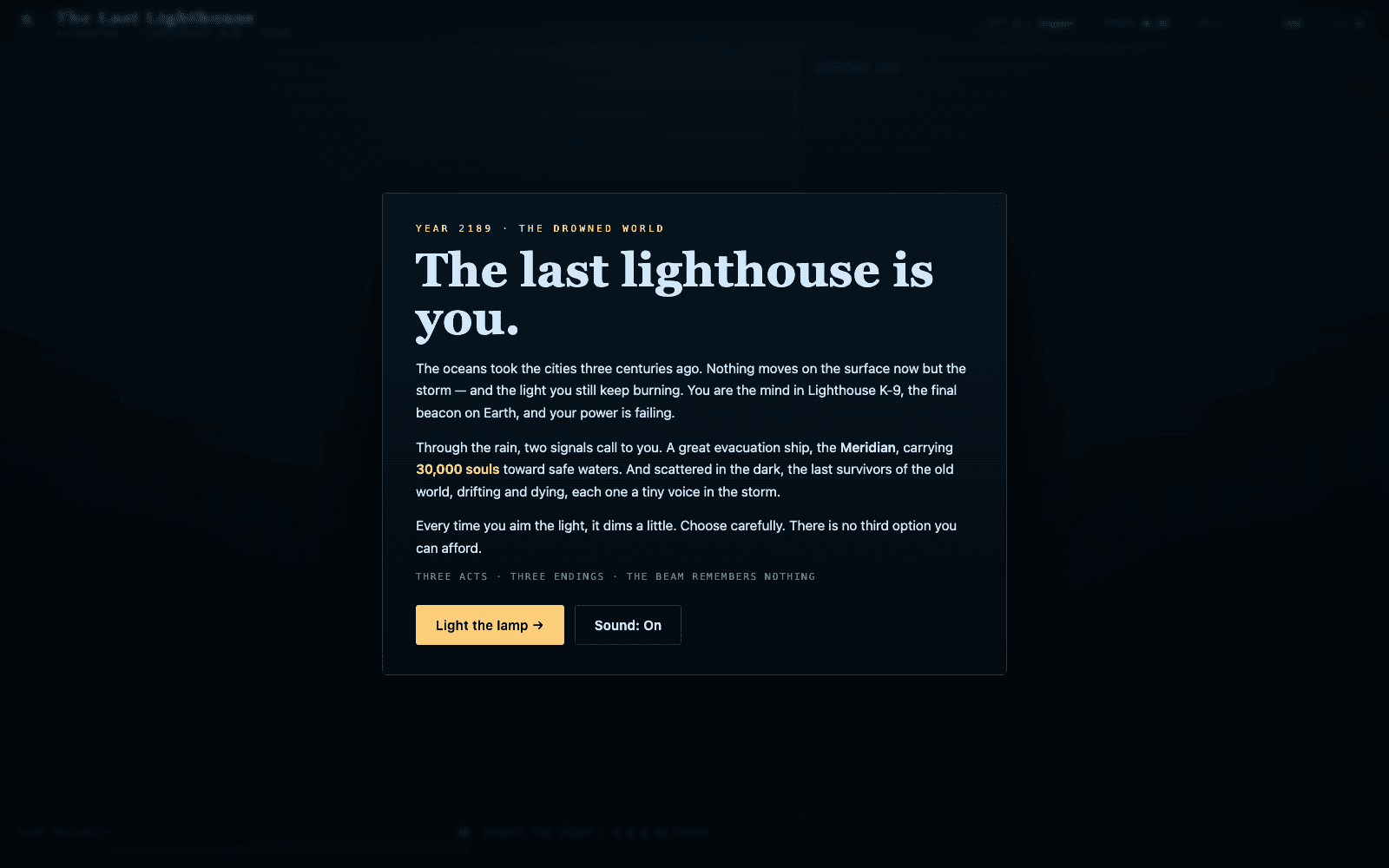 The Last Lighthouse demo still